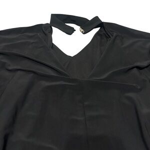 Whitehouseblackmarket Black Halter Neck Dress with V-Neck